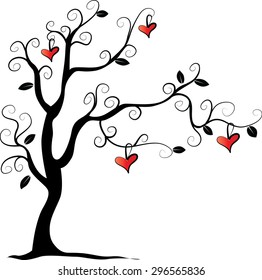 vector tree with heart shape