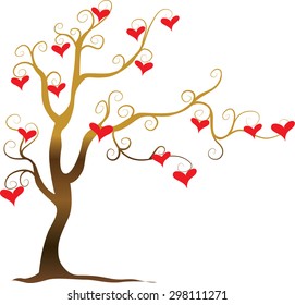 vector tree with heart shape