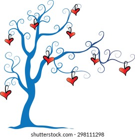 vector tree with heart shape