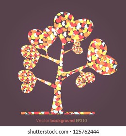 Vector tree of hearts