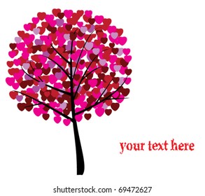vector tree with hearts for valentine day
