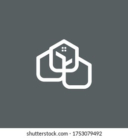 Vector Tree house, logo design icon Modern simple style.Symbol Vector Design Template.