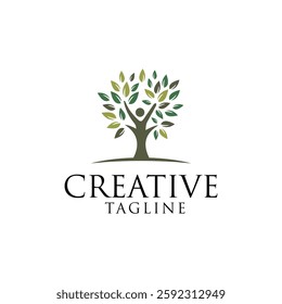 vector tree and human logo