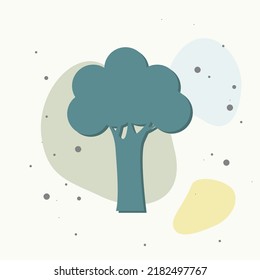 Vector tree icon. Deciduous forest symbol on multicolored background. Layers grouped for easy editing illustration. For your design.