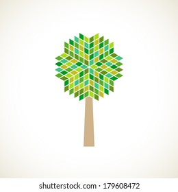 Vector tree icon. Decorative card. Original modern design element. Abstract illustration for print and web