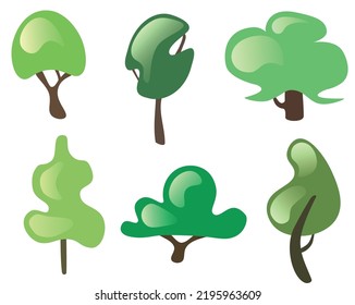 Vector tree icons. Made with a glossy effect, but if you wish, it can be removed. Neat and minimalistic