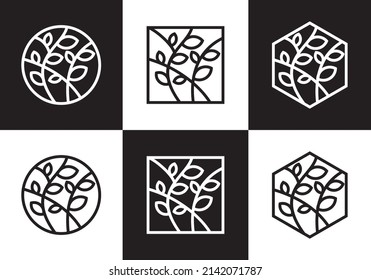 vector tree icons. natural tree illustration logo.