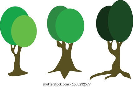 vector tree illustration blue and green