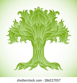 Vector tree illustration, design elements
