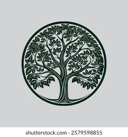 Vector Tree Illustration for Nature and Eco Branding
