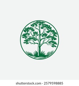 Vector Tree Illustration for Nature and Eco Branding
