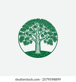 Vector Tree Illustration for Nature and Eco Branding
