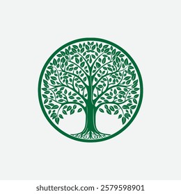 Vector Tree Illustration for Nature and Eco Branding
