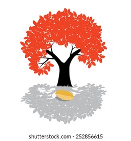 Vector Tree Illustration - Nature Symbol Isolated on White Background
