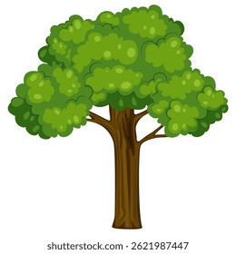 Árbol de Vector. Ilustración vectorial del viejo árbol verde. Árbol verde aislado sobre fondo blanco. Ilustración vectorial.