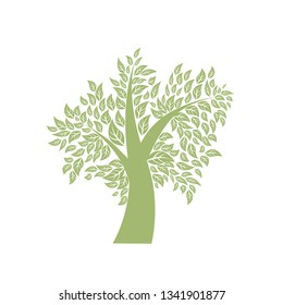 Vector tree illustration on isolated white backgrounde