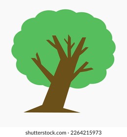 Vektorbaumgrafik. geeignet für Aktivitäten im Freien, Bücher für Kinder über die Natur. Ökologisierung.