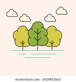 The vector tree image depicts the beauty of nature in digital form. With delicate details and precise lines, the trees come to life, bringing a soothing natural ambiance