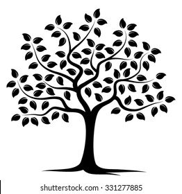 vector tree isolated on white background