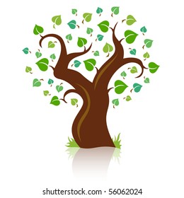 Vector tree, isolated on white