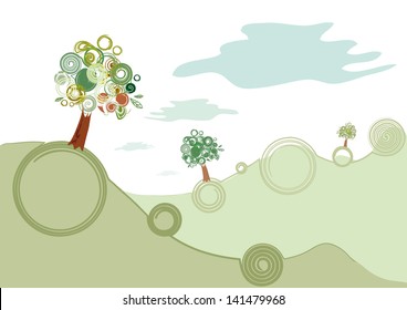 vector tree lanscape