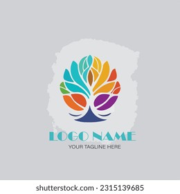 vector tree of life logo animal cartoon sticker