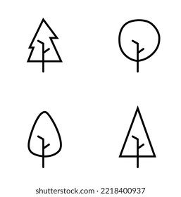 Vector Tree Lines Icons Set. Contains Icons like Plants, Trees, and more.
