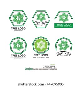 Vector tree logo.set of abstract organic design element .eco and bio  badge.vector illustration.