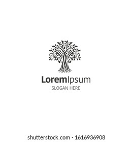 Vector tree logo design template on white