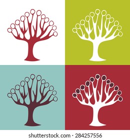 Vector tree logo design template. Creative ecology icon,  garden, safari life, life in africa growing business concept