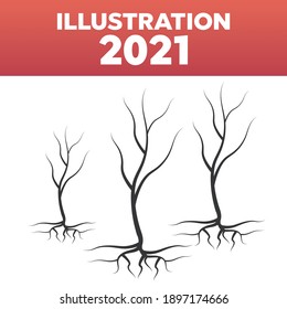Vector tree logo. Tree with leaves vector silhouette