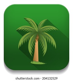 Vector Tree With long shadow over app button