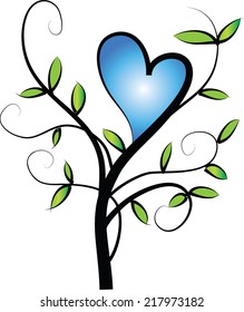 vector tree with love sign