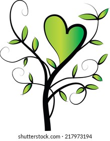 vector tree with love sign