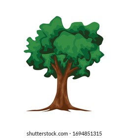 Vector tree with a modern and pleasant white background.