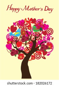 vector tree for mother's day with roses