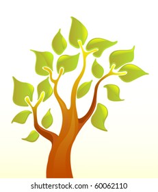 Vector tree nature illustration. Green plant design. Season symbol