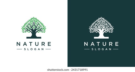 Vector Tree nature logo. Growth Design Template