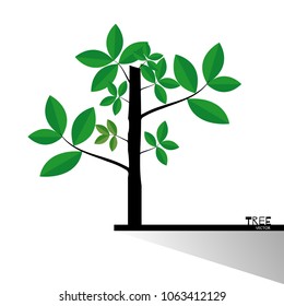 Vector of tree on white background. tree icon for apps and websites. 