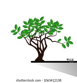 Vector of tree on white background. tree icon for apps and websites. 