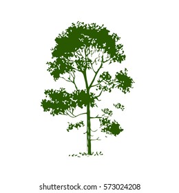 Vector tree on white background.