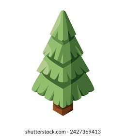 Vector Tree Plant Isometric Illustration Isolated