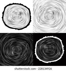 vector tree rings background and saw cut tree trunk Conceptual graphics