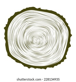 vector tree rings background and saw cut tree trunk Conceptual graphics