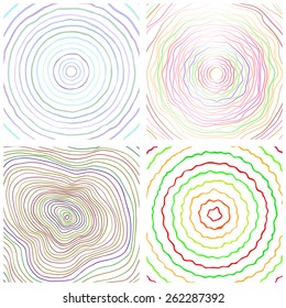 vector tree rings background and saw cut tree trunk