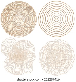 vector tree rings background and saw cut tree trunk Conceptual graphics