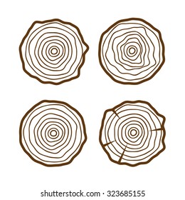 vector tree rings background and saw cut tree trunk Conceptual graphics