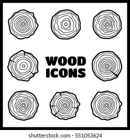 Vector tree rings background and saw cut vector