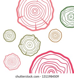 vector tree rings background. Wood circle vetor 