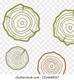 Vector tree rings background. Wood ring line vector